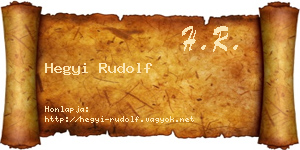 Hegyi Rudolf névjegykártya